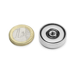 ITN-25, Magnete con base in acciaio con filettatura M5, Ø 25 mm