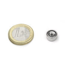 Aimant en pot avec filetage intérieur M3
