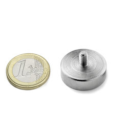 GTN-25, Aimant à goupille filetée, Ø 25 mm, Pas de vis M5, force d'adhérence env. 25 kg