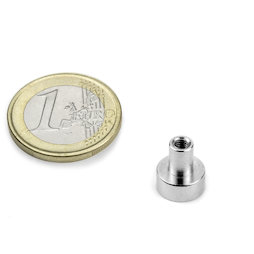 TCN-10, Aimant en pot avec manchon taraudé, Ø 10 mm, pas de vis M3