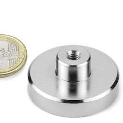 TCN-40, Aimant en pot avec manchon taraudé, Ø 40 mm, pas de vis M6