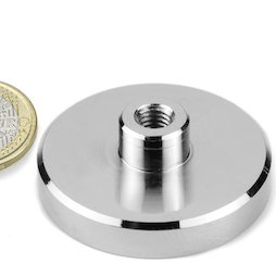 TCN-50, Aimant en pot avec manchon taraudé, Ø 50 mm, pas de vis M8