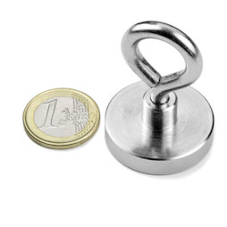 OTN-32, Aimant en pot avec œillet, Ø 32 mm, pas de vis M5