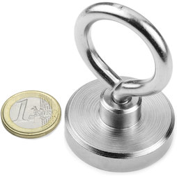 OTN-40, Pot magnet with eyelet, Ø 40 mm, Thread M6