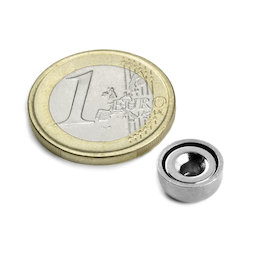 CSN-10, Imán en recipiente avellanado, Ø 10 mm, fza. sujec. aprox. 1,3 kg