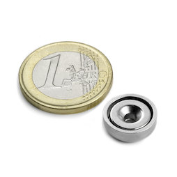 CSN-13, Imán en recipiente avellanado, Ø 13 mm, fza. sujec. aprox. 3 kg