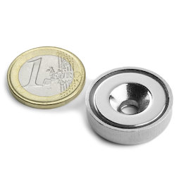 CSN-HT-25, Potmagneet met verzonken gat, Ø 25 mm, houdkracht ca. 19 kg