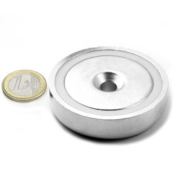 CSN-60, Magnete con base in acciaio con foro svasato, Ø 60 mm, forza di attrazione ca. 130 kg