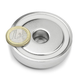 ZTN-60, Pot magnet with cylindrical borehole, Ø 60 mm