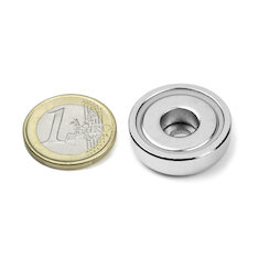 ZTN-25, Aimant en pot avec perçage cylindrique, Ø 25 mm