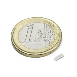 Q-05-1.5-01-N, Parallélépipède magnétique 5 x 1,5 x 1 mm, néodyme, N45, nickelé