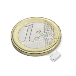 Q-05-2.5-02-HN, Parallélépipède magnétique 5 x 2,5 x 2 mm, néodyme, 44H, nickelé