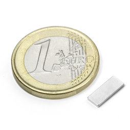 Q-10-04-01-N, Parallélépipède magnétique 10 x 4 x 1 mm, néodyme, N50, nickelé