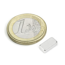 Q-10-05-03-N, Block magnet 10 x 5 x 3 mm, neodymium, N45, nickel-plated
