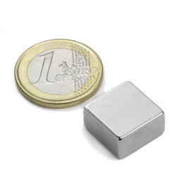 Q-15-15-08-N, Block magnet 15 x 15 x 8 mm, neodymium, N42, nickel-plated