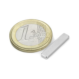 Q-20-04-02-N, Parallélépipède magnétique 20 x 4 x 2 mm, néodyme, N45, nickelé