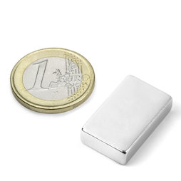 Q-25-15-06-N, Parallélépipède magnétique 25 x 15 x 6 mm, néodyme, N45, nickelé