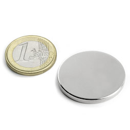 S-30-03-N, Disc magnet Ø 30 mm, height 3 mm, neodymium, N45, nickel-plated