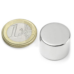 S-20-15-N, Disc magnet Ø 20 mm, height 15 mm, neodymium, N42, nickel-plated