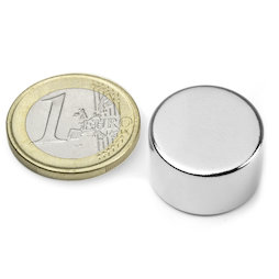 S-20-12-N, Disc magnet Ø 20 mm, height 12 mm, neodymium, N42, nickel-plated