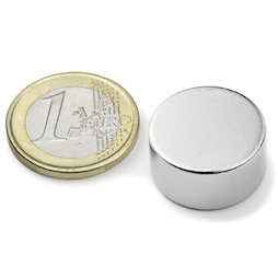 S-20-10-N, Disque magnétique Ø 20 mm, hauteur 10 mm, néodyme, N42, nickelé