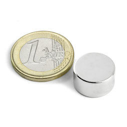 S-15-08-N, Disque magnétique Ø 15 mm, hauteur 8 mm, néodyme, N42, nickelé