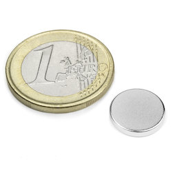 S-12-02-N, Disque magnétique Ø 12 mm, hauteur 2 mm, néodyme, N45, nickelé