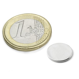 S-12-01-N, Disque magnétique Ø 12 mm, hauteur 1 mm, néodyme, N42, nickelé