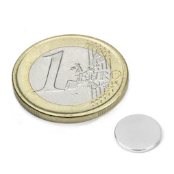 S-10-1.5-N, Disque magnétique Ø 10 mm, hauteur 1,5 mm, néodyme, N42, nickelé