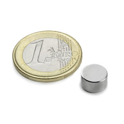 S-09-05-N, Disque magnétique Ø 9 mm, hauteur 5 mm, néodyme, N50, nickelé