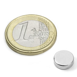 S-09-03-N52N, Disque magnétique Ø 9 mm, hauteur 3 mm, néodyme, N52, nickelé