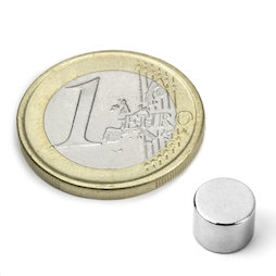 S-08-06-N52N, Disque magnétique Ø 8 mm, hauteur 6 mm, néodyme, N52, nickelé