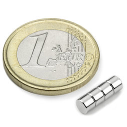 S-04-03-N, Disc magnet Ø 4 mm, height 3 mm, neodymium, N45, nickel-plated