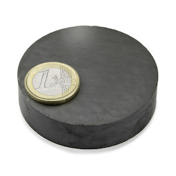 FE-S-60-15, Scheibenmagnet Ø 60 mm, Höhe 15 mm, Ferrit, Y35, unbeschichtet