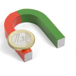 EDU-3, Hufeisen klein, 50 x 40 mm, aus AlNiCo5, rot-grün lackiert