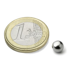 K-06-C, Kogelmagneet Ø 6 mm, neodymium, N38, verchroomd