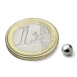 K-05-N, Bille magnétique Ø 5 mm, néodyme, N35, nickelé