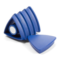 BX-TR30/blue, Boston Xtra driehoekig, set met 5 kantoormagneten neodymium, driehoekig, blauw