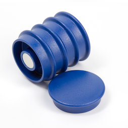 BX-RD30/blue, Boston Xtra rond, set met 5 kantoormagneten neodymium, rond, blauw