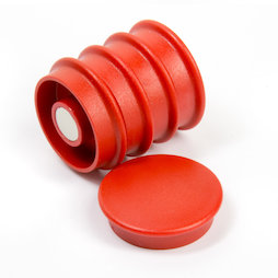 BX-RD30/red, Boston Xtra round, set of 5 office magnets neodymium, round, red