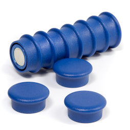 BX-RD20/blue, Boston Xtra Mini rond, set met 10 kantoormagneten neodymium, blauw