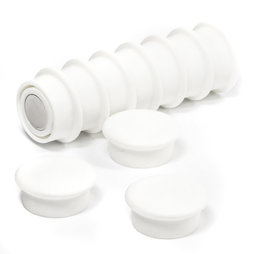 BX-RD20/white, Boston Xtra Mini redondo, set de 10 imanes de neodimio de oficina, blanco