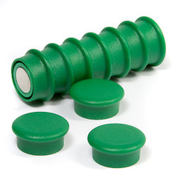 BX-RD20/green, Boston Xtra mini rotondi, set con 10 magneti per l'ufficio al neodimio, verde