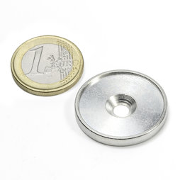 MSD-26, Disque métallique avec bord et trou fraisé M4, Diamètre intérieur 26 mm, contre-pièce pour aimants, non magnétique !