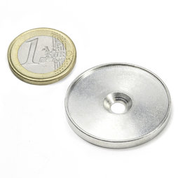MSD-33, Disque métallique avec bord et trou fraisé M4, Diamètre intérieur 33 mm, contre-pièce pour aimants, non magnétique !