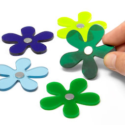 AG-04, Winter Flowers, Blumenmagnete in Winterfarben, 5er-Set