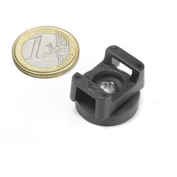 CMN-22, aimant en pot caoutchouté, pour montage de câbles, Ø 22 mm