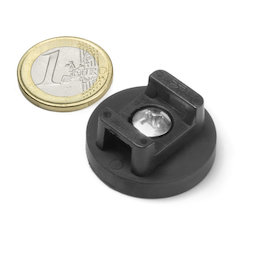 CMN-31, aimant en pot caoutchouté, pour montage de câbles, Ø 31 mm