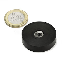ITNG-32, gummierter Topfmagnet, mit Innengewinde M6, Ø 36 mm