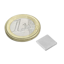 Q-10-10-01-N, Parallélépipède magnétique 10 x 10 x 1 mm, néodyme, N42, nickelé